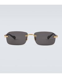 Gucci - Web Stripe Rectangular Sunglasses - Lyst