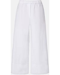Brunello Cucinelli - Linen And Cotton Wide-Leg Pants - Lyst