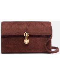 SAVETTE - Schultertasche Symmetry Mini Aus Veloursleder - Lyst