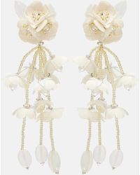 Oscar de la Renta - Floral Beaded Drop Earrings - Lyst