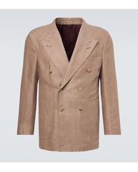 Rubinacci - Herringbone Linen And Wool Blazer - Lyst