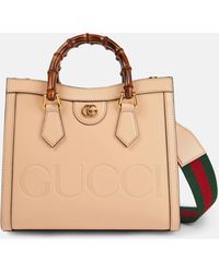 Gucci - Logo Leather Tote Bag - Lyst