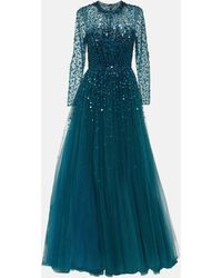 Jenny Packham - Constantine Embellished Sequined Tulle Gown - Lyst
