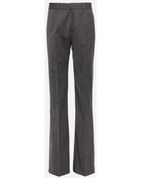 Alessandra Rich - Pinstriped High-Rise Straight Pants - Lyst