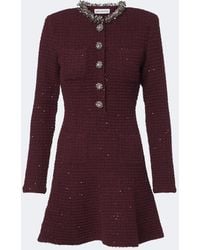 Self-Portrait - Embellished Waffle-Knit Minidress - Lyst