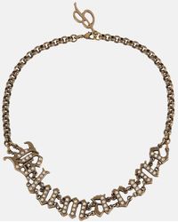 Blumarine - Logo Embellished Choker Necklace - Lyst