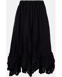 Noir Kei Ninomiya - Wool-Blend Midi Skirt - Lyst
