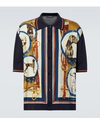 Dolce & Gabbana - Printed Silk And Cotton Bowling Shirt - Lyst