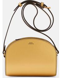 A.P.C. - Demi-lune Mini Leather Shoulder Bag - Lyst