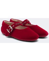 Simone Rocha - Embellished Velvet Mary Jane Flats - Lyst