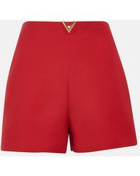 Valentino - Crepe Couture High-Rise Shorts - Lyst