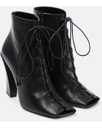 Victoria Beckham - Reese Leather Peep-toe Ankle Boots - Lyst