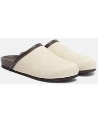 Brunello Cucinelli - Monili Leather-Trimmed Mules - Lyst