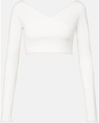 Alaïa - Cotton-Blend Crepe Wrap Top - Lyst