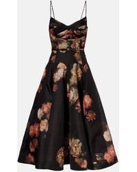 Zimmermann - Midikleid Hypnotic Aus Leinen Und Seide - Lyst
