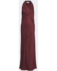 Brunello Cucinelli - Halterneck Silk Satin Gown - Lyst
