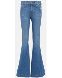 Stella McCartney - Logo Mid-rise Flared Jeans - Lyst