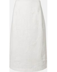 SIR. - Alessandra Embroidered Linen Midi Skirt - Lyst