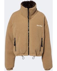 Miu Miu - Logo Fleece Down Jacket - Lyst