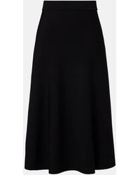Max Mara - Lazio Pleated Crepe Midi Skirt - Lyst