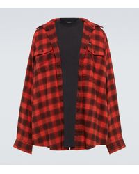 Balenciaga Camicia oversize in cotone a quadri - Rosso