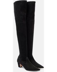 Manolo Blahnik - Lupasca 55 Suede Over-The-Knee Boots - Lyst