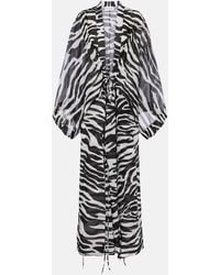 The Attico - Zebra-Print Cotton Muslin Kaftan - Lyst