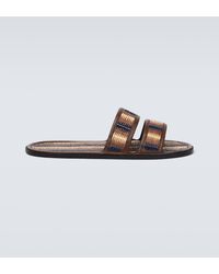 Bode - Duotone Leather-trimmed Slides - Lyst