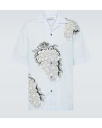 JW Anderson - Striped Printed Cotton Poplin Shirt - Lyst
