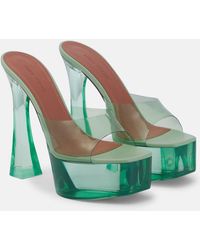 AMINA MUADDI - Dalida Pvc Platform Mules - Lyst