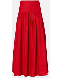 STAUD - Procida Linen Maxi Skirt - Lyst