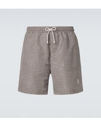 Brunello Cucinelli - Logo Swim Trunks - Lyst