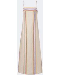 STAUD - Robe Longue Laura En Lin A Rayures - Lyst