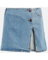 Magda Butrym - Low-Rise Denim Miniskirt - Lyst