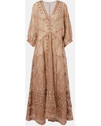 Juliet Dunn - Embellished Cotton Maxi Dress - Lyst