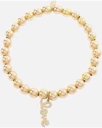 Sydney Evan - Bracelet Love Script en or 14 ct, perles et diamants - Lyst