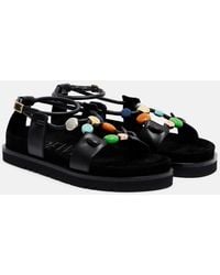 Loewe - Paula's Ibiza Pebble Beads Leather Sandals - Lyst