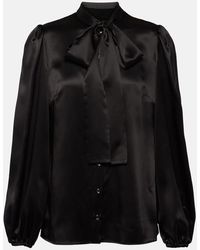 Dolce & Gabbana - Blusa in raso di seta - Lyst