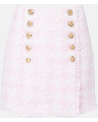 Balmain - Minirock Aus Einem Baumwollgemisch - Lyst
