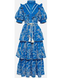 ALÉMAIS - Bonnie Embroidered Cotton Midi Dress - Lyst