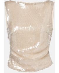 STAUD - Eton Sequined Top - Lyst