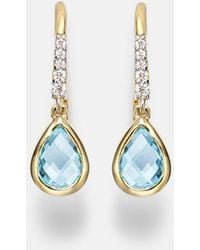 Mateo - 14Kt Drop Earrings With Topaz And Diamonds - Lyst