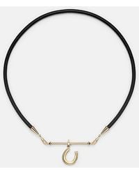 Marie Lichtenberg - 18Kt And Leather Pendant Necklace With Diamonds - Lyst