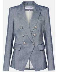 Veronica Beard - Miller Double-Breasted Linen-Blend Blazer - Lyst