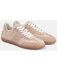 Tod's - Zapatillas Bajas Rosas Con Ante, Mujer, Talla - Lyst