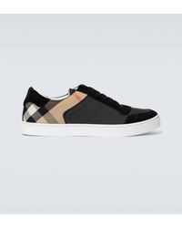 Burberry - House Check Leather Sneakers - Lyst