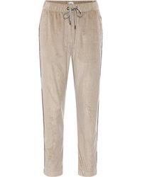 Brunello Cucinelli Cropped Corduroy Trackpants - Natural
