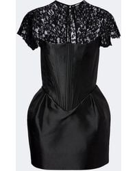 De La Vali - Catalina Satin And Lace Bustier Minidress - Lyst