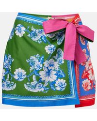 FARM Rio - Mixed Scarves Floral Elegance Cotton Wrap Skirt - Lyst