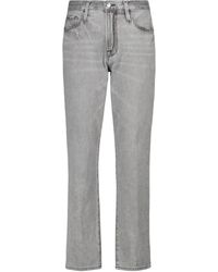 FRAME Mid-Rise Jeans Le Nouveau Straight - Grau